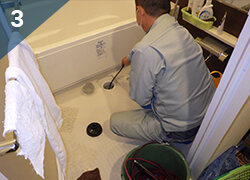 マンション 排水管高圧洗浄の流れイメージ